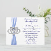 Blue Infinity Heart Faire-part de mariage (Debout devant)