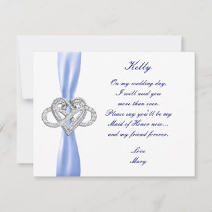 Blue Infinity Heart Maid of Honor Kaart