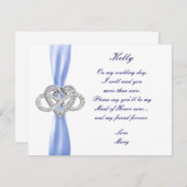 Blue Infinity Heart Maid of Honor Kaart (Voorkant / Achterkant)