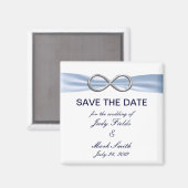 Blue Infinity Wedding Enregistrer La Date Magnet (Recto/Verso)