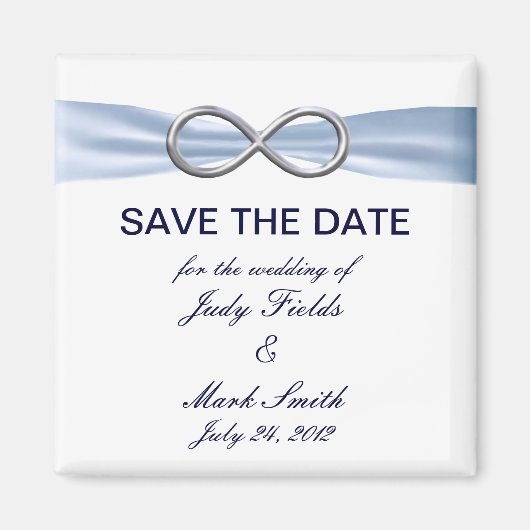 Blue Infinity Wedding Enregistrer La Date Magnet (Devant)