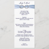 Blue Infinity Wedding Menu Kaart (Voorkant)
