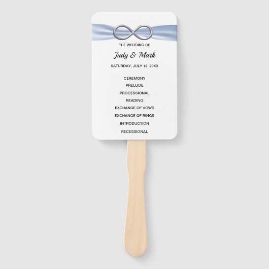 Blue Infinity Wedding Program Fans Handwaaier (Voorkant)
