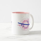 Blue Ink Katana & Cherry Blossom / Sakura Mug (Devant droit)