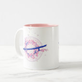 Blue Ink Katana & Cherry Blossom / Sakura Mug (Devant gauche)