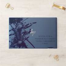 Blue Ink Samurai Warrior & Custom Quote