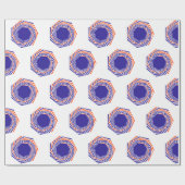 Blue Ink Sphere Graphics Abstract Art Pattern Cadeaupapier (Vlak)