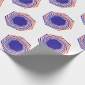 Blue Ink Sphere Graphics Abstract Art Pattern Cadeaupapier (Hoek)