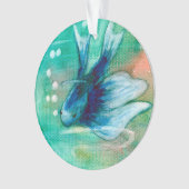 Blue Inky Betta Fish Ornament (voorkant)