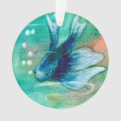 Blue Inky Betta Fish Ornament (voorkant)