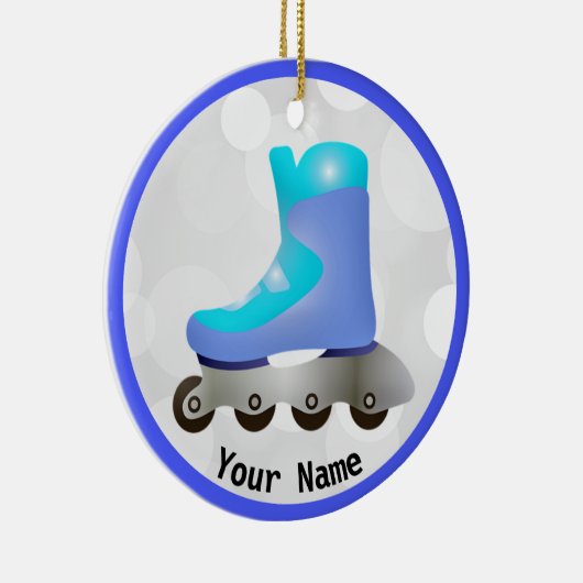 Blue Inline Schaats Design Ceramic Ornament (Rechts)