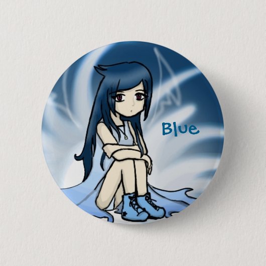 Blue Innocence Ronde Button 5,7 Cm (Voorkant)