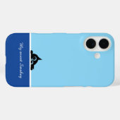 Blue iPhone Case with Cute Kitten Design (Achterkant (horizontaal))