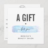 Blue Iridescent Brush Stroke Logo Beauty Makeup (Voorkant / Achterkant)