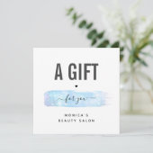 Blue Iridescent Brush Stroke Logo Beauty Makeup (Staand voorkant)