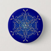Blue Iridescent Snowflake Button (Voorkant)