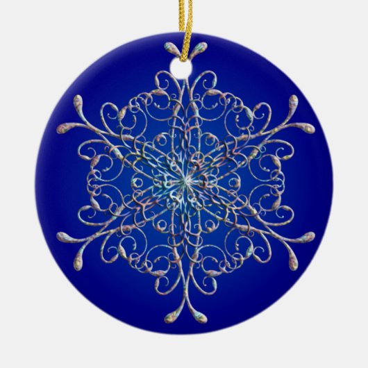 Blue Iridescent Snowflake Ornament (Voorkant)