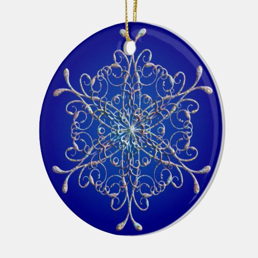 Blue Iridescent Snowflake Ornament (Links)