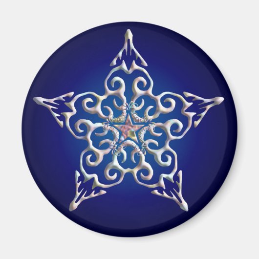 Blue Iridescent Star Magnet Magneet (Voorkant)