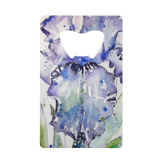 Blue Iris Art floral Aquarelle Art (Devant)