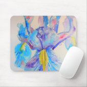 Blue Iris Art Waterverf Design Muismat (Met muis)
