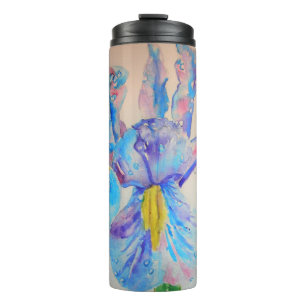Blue Iris Art Waterverf Design Thermosbeker