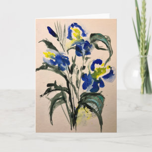 Blue Iris - Blank binnen wenskaart Kaart