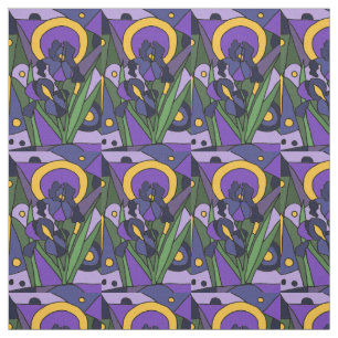 Blue Iris Floral Abstract verbinding Stof