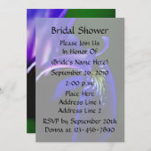 Blue Iris Floral Bridal Wedding Shower Uitnodiging (Voorkant / Achterkant)