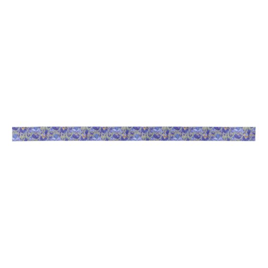 Blue Iris Floral Pattern Lint (Voorkant)