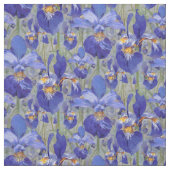 Blue Iris Floral Pattern Stof (Swatch)