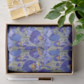 Blue Iris Floral Pattern Tissuepapier (Geschenk)