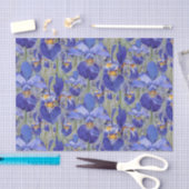 Blue Iris Floral Pattern Tissuepapier (Craft)