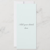 Blue Iris Floral Wedding Invitation Kaart (Achterkant)