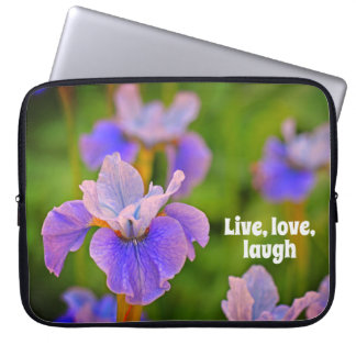 Blue Iris Flower Botanical foto Laptop Sleeve