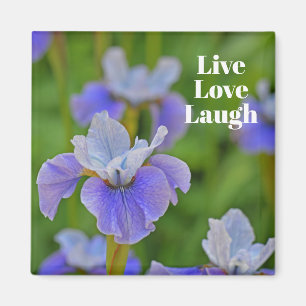 Blue Iris Flower Botanical foto Motivatie Magneet