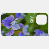 Blue Iris Flower Portret Personalized Initialen Case-Mate iPhone Case (Achterkant (horizontaal))