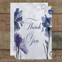 Blue Iris Flowers Blue Modern - Kaart met dank