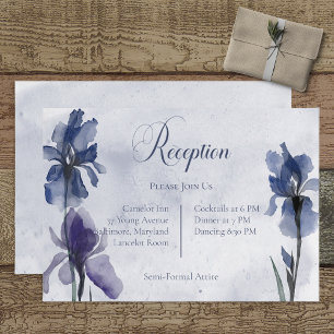 Blue Iris Flowers Blue Modern Reception Kaart