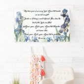 Blue Iris Flowers Gods Grace Song Christelijk Bann Spandoek (Insitu)