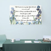 Blue Iris Flowers Gods Grace Song Christelijk Bann Spandoek (Beurs)