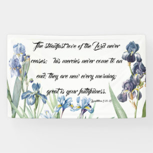 Blue Iris Flowers Gods Love Christelijk Banner