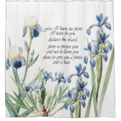 Blue Iris Flowers Promise Floral Shower Curtain Douchegordijn (Voorkant)