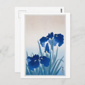 Blue Iris Japanese Woodblock Print  Briefkaart (Voorkant / Achterkant)