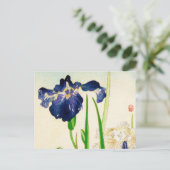 Blue Iris - Japanse waterverf afdrukken Briefkaart (Staand voorkant)