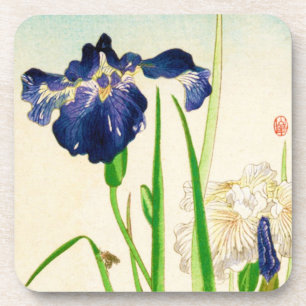 Blue Iris - Japanse waterverf afdrukken Drankjes Onderzetter