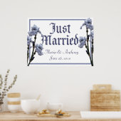 Blue Iris/Just getrouwde Sign. Poster (Keuken)