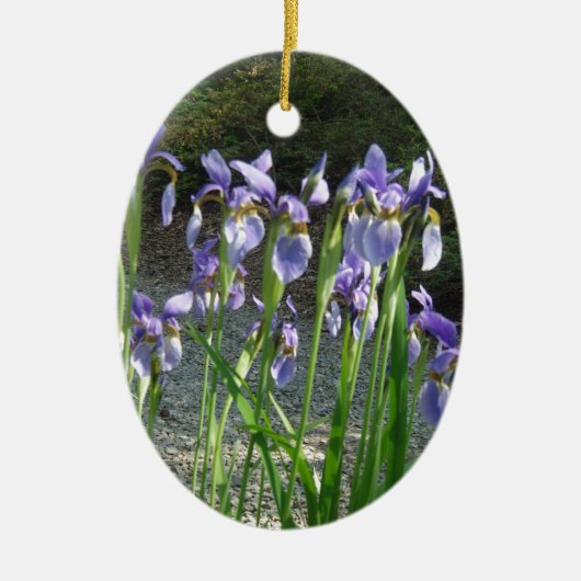 Blue Iris Keramisch Ornament (Voorkant)