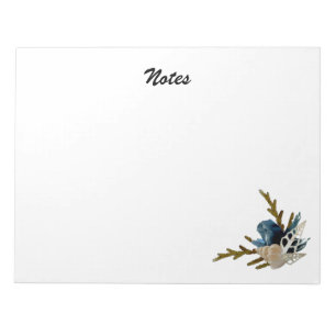 Blue Iris & Seashell Coastal Ocean-thema Notitieblok