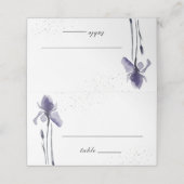 Blue Iris Simple Floral Waterverf Wedding (Buitenkant ongevouwen)